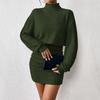2025 Summer Turtleneck Bodycon Loose Elastic Package Hip Black Mini Dress Women Sexy Casual Green Party Dresses Female Clothing
