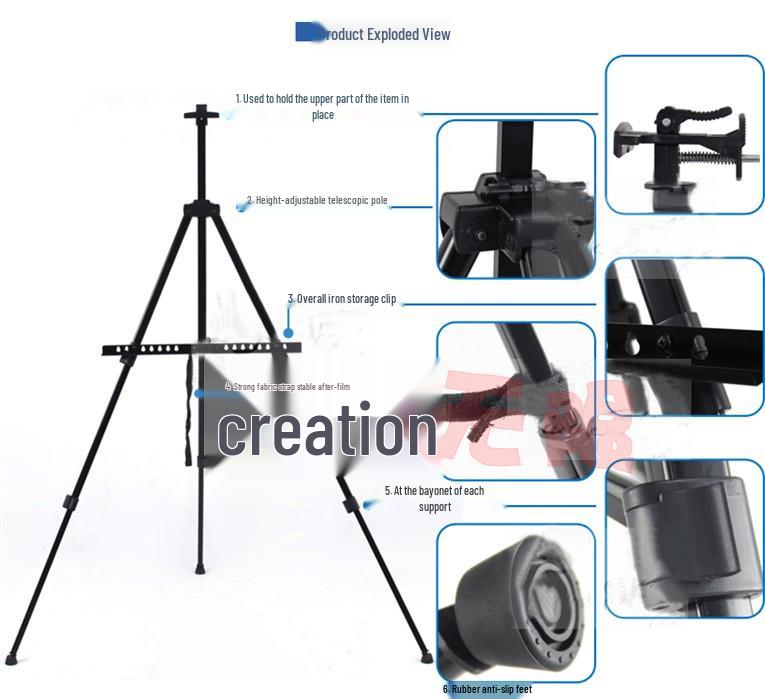 Foldable Iron Easel Stand for Art and Display
