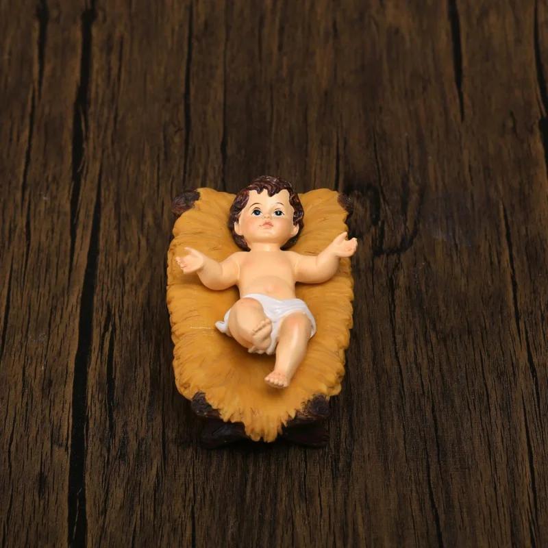 Ozdoby Lalka Jezus Dzieciątko Adwent Rzemiosło z żywicy Festiwal Dekoracja domu Statua Dekoracja świąteczna Katolickie prezenty religijne