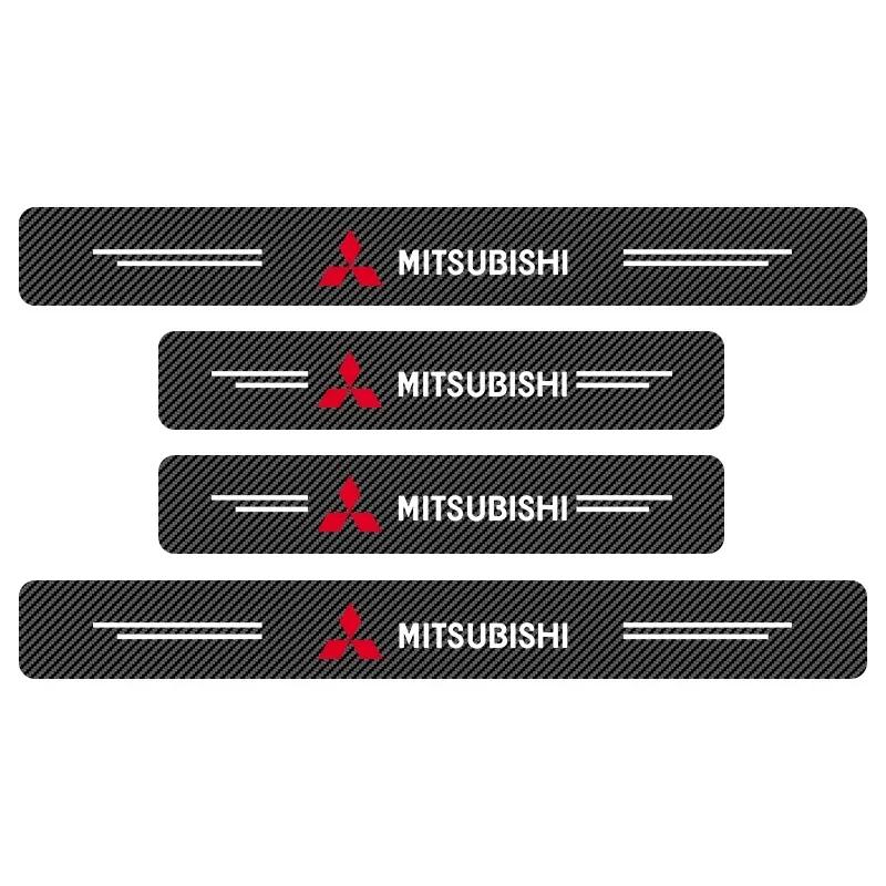 

4-Piece Carbon Fiber Car Door Threshold Sticker Set Compatible Mitsubishi ASX Lancer Pajero Outlander L200 EVO Lancer EX