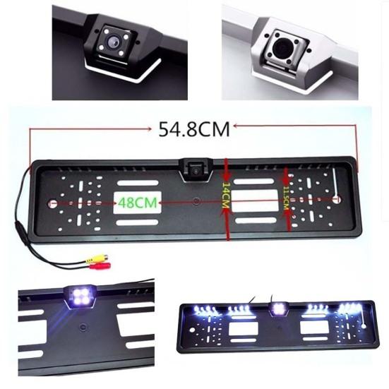 HD 1080P European Plate Frame Car License Rearview Reversing Night Vision Camera