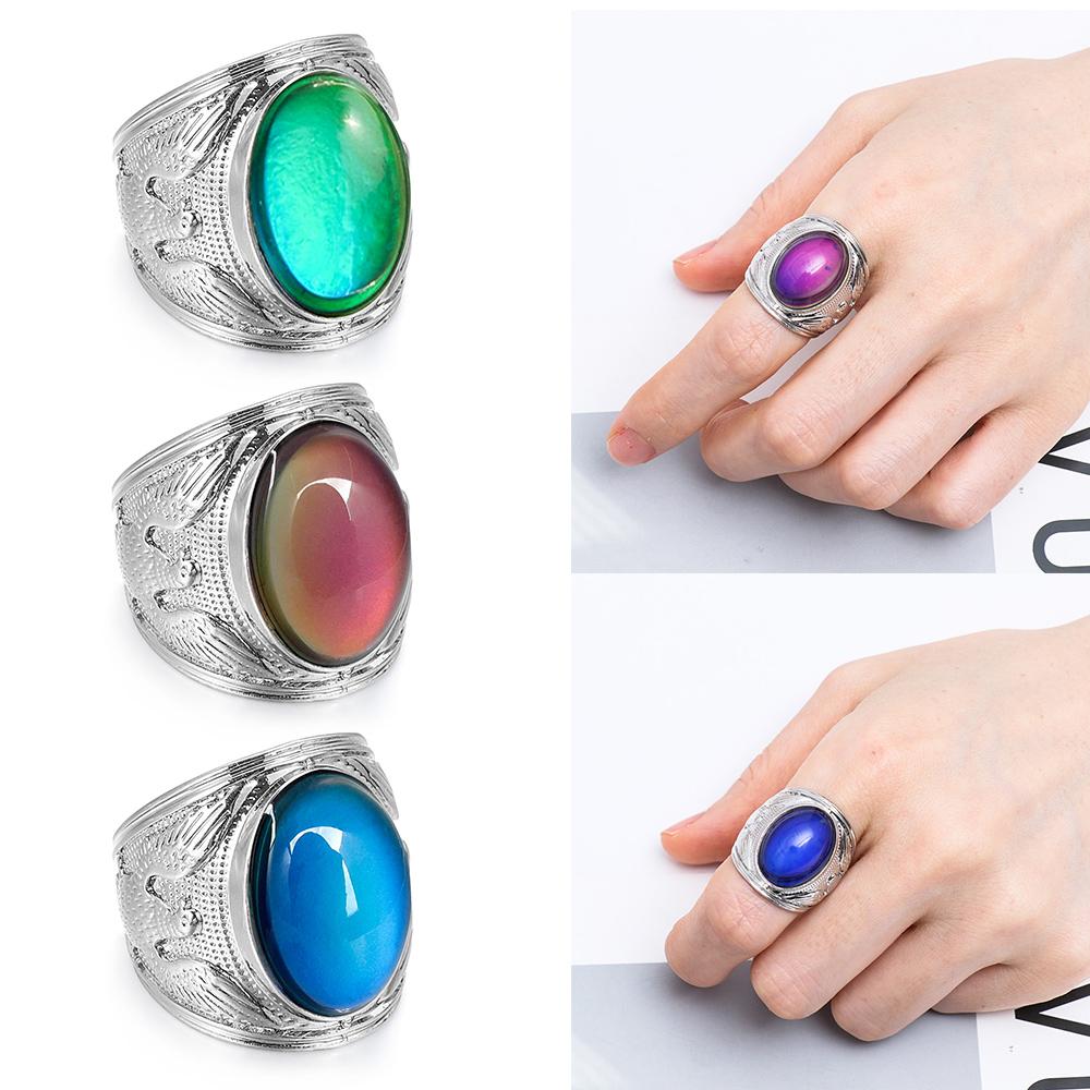 Party Gift For Women Girl Jewelry Temperature Control Luminous Mood Ring Color Change Rings