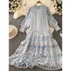 Vintage Court Style Summer New Arrival Embroider Dress