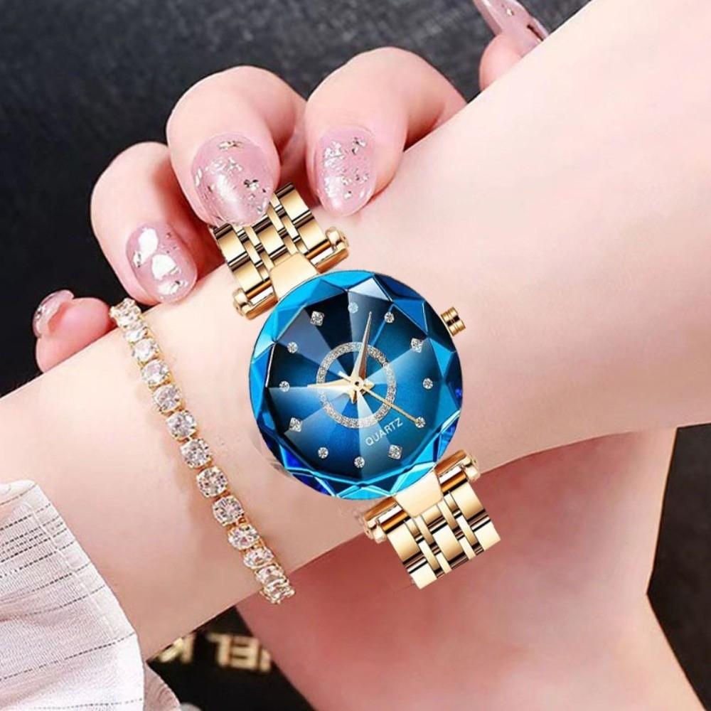 Fashion Stainless Steel Ocean Star Watch Polished Jewelry Accessories Quartz Watch Bracelet Ladies' Wristwatch Business