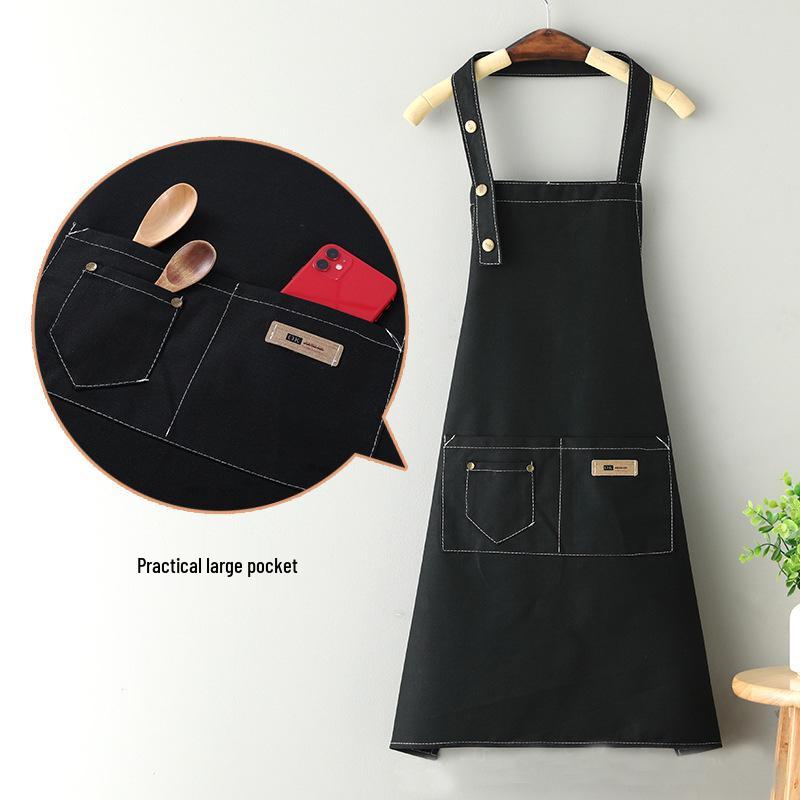 Stain-Proof Canvas Apron with Custom Logo for Western Restaurants, Hot Pot Establishments, and Milk Tea Shops