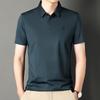 Summer New Short-Sleeved T-shirt Men's Young and Middle-Aged Lapel Loose Business Casual Hot Thin Solid Color Polo Shirt