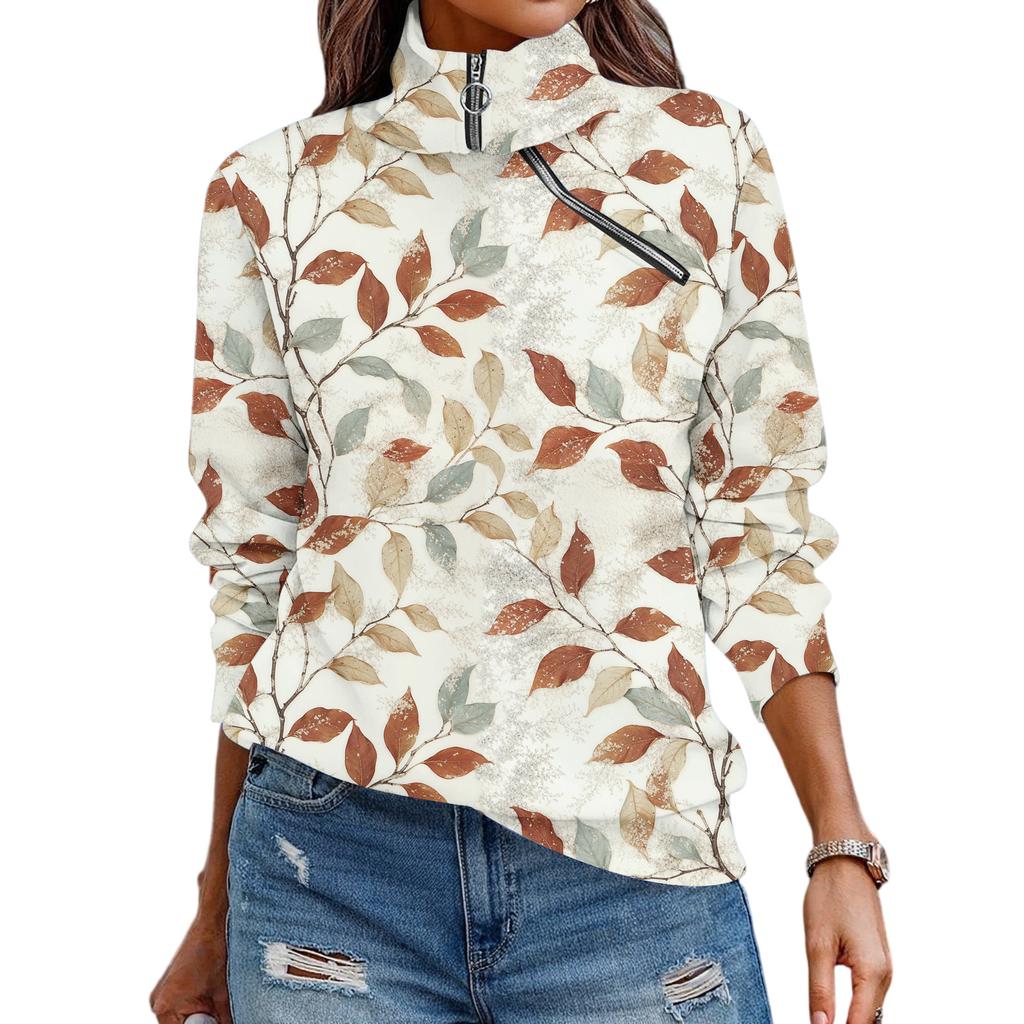 Women  T-shirt Loose  Pullover Sports Tops  Casual V Neck Long Sleeve Printed Top