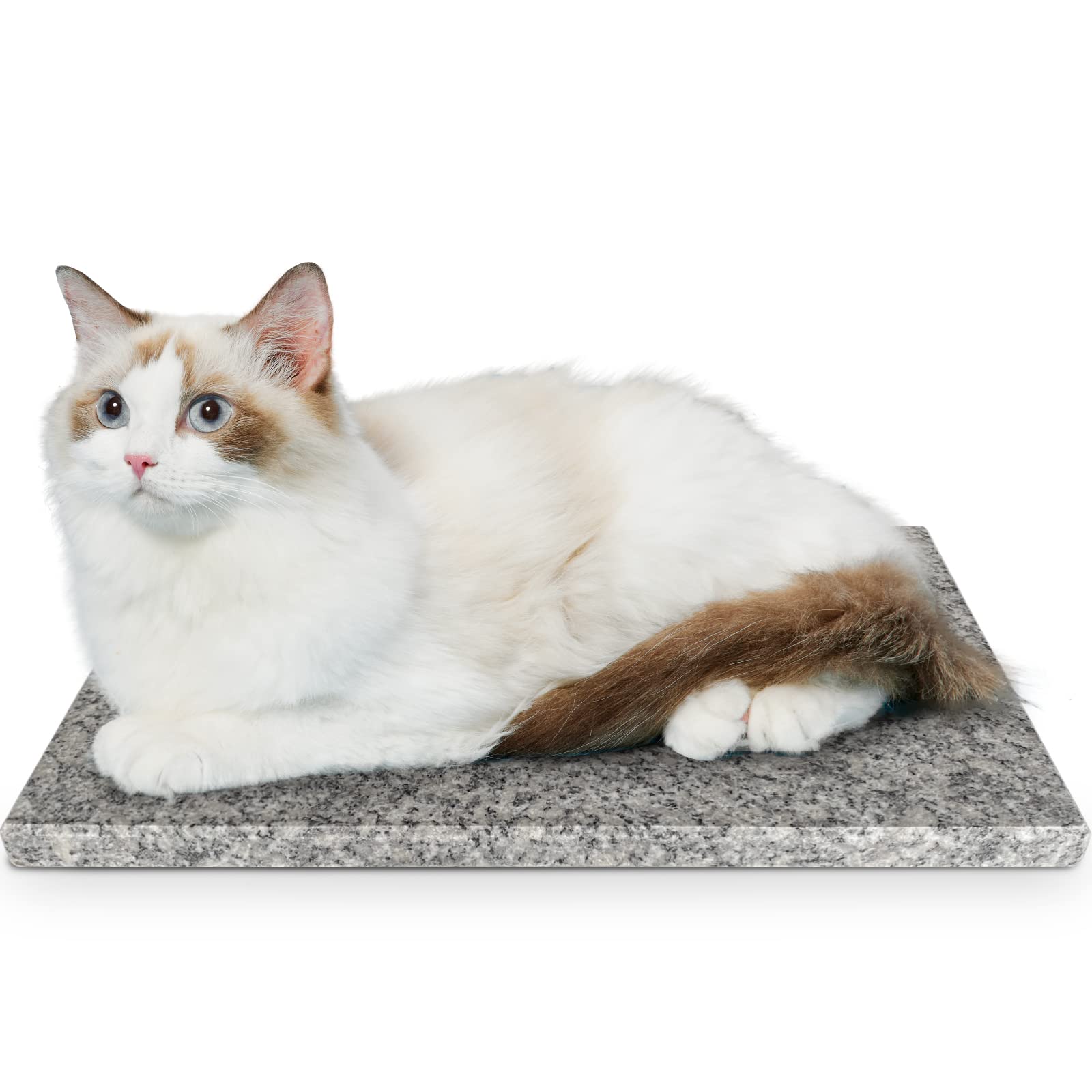 

MARUNDA Охлаждающая доска для кошек Волшебный натуральный камень Мрамор Охлаждающая доска для собак Охлаждающий коврик для питомцев для собак Большой размер Охлаждающий коврик для хомяка Прохладные летние товары серый