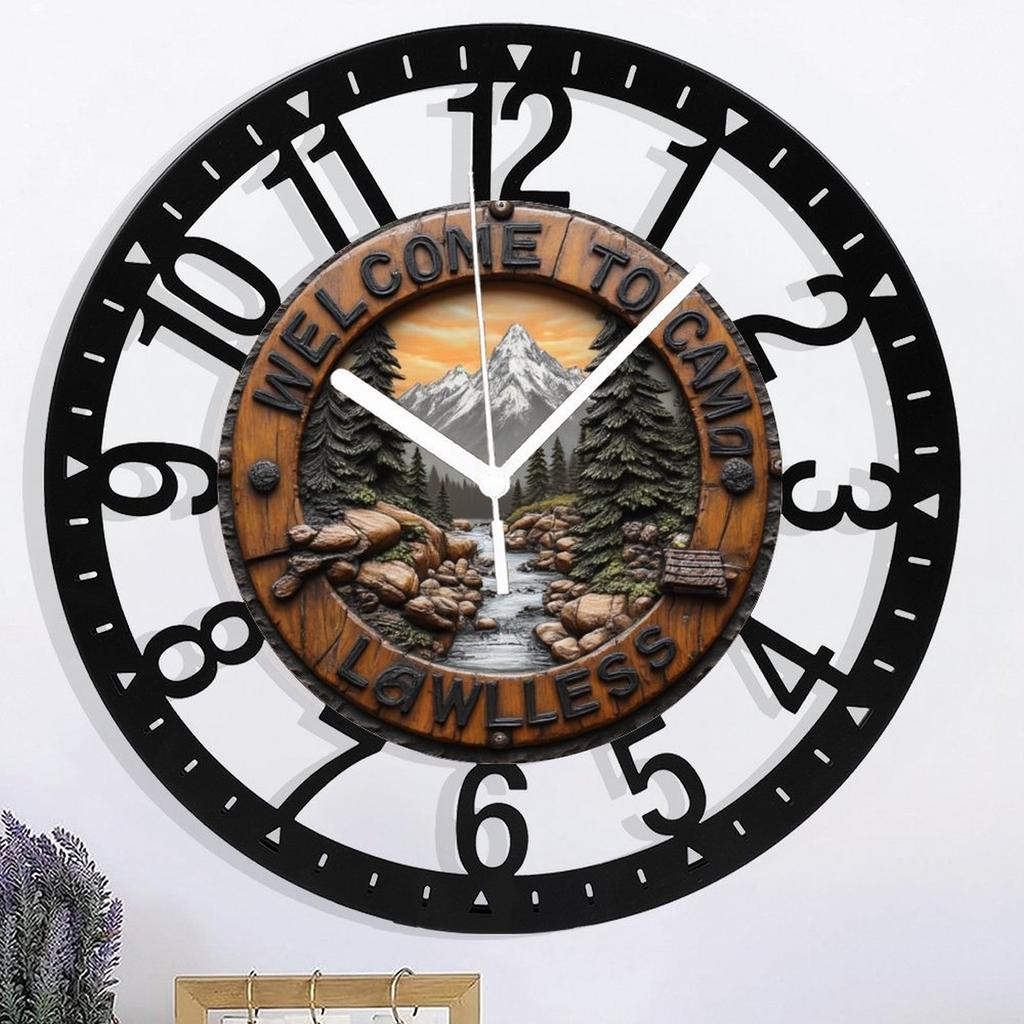 25cm High-End Iron Round Wall Clock with Superior Craftsmanship