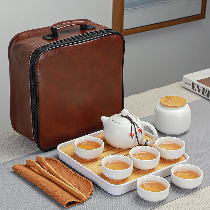 Dingyao Outdoor Tragbares Kung Fu Tee-Set Reise-Set Keramik Komplettset Geschenke