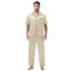 Large Men's Short Sleeved Shorts Satin Summer Casual Home Wear Pajama Set