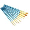 10x Round Pointed/Flat Tip Nylon Hair Acrylic Watercolor Artist Paint Brush Set