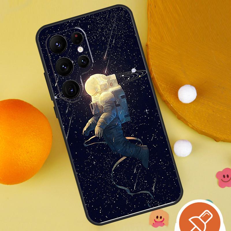 Space Moon Astronaut Case For Samsung Galaxy S22 S23 Ultra S20 FE S21 FE Note 10 20 Ultra S8 S9 S10 Plus Cover