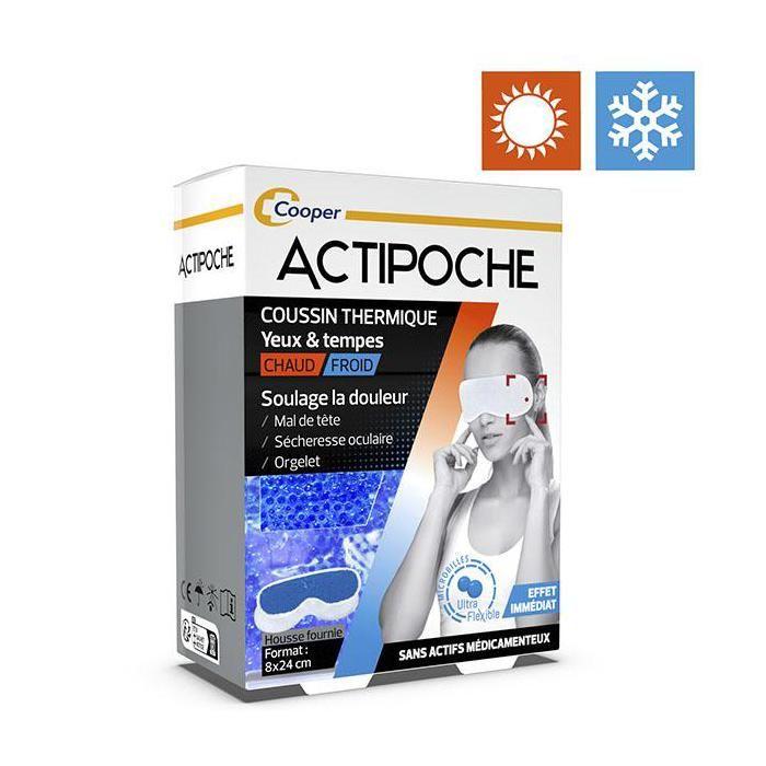 Actipoche Coussin Thermique Masque Yeux et Tempes Microbilles