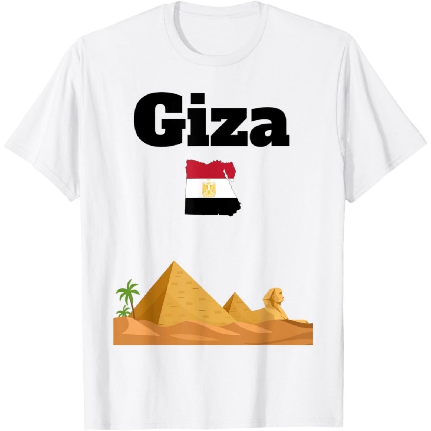 Giza souvenir Egypt Pyramids and Sphinx Egyptian flag T-Shirt S