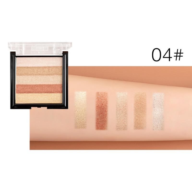 Five-colour Highlight Eyeshadow Plate Three-dimensional Brightening and Grooming Europe and The United States Pearlescent Blush Eyeshadow
