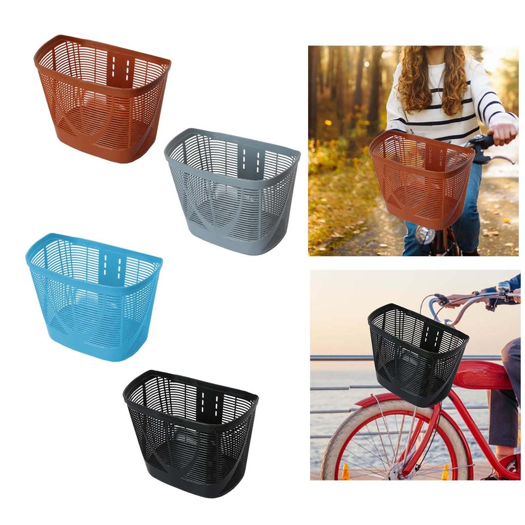 Bike Front Basket Vegetable Basket Retro Style Woven Basket Multifunctional Easy