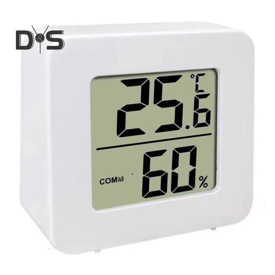 

Крытый беспроводной термометр-гигрометр Высокоточный компактный размер Портативный легко читаемый монитор температуры с питанием от батареи белый