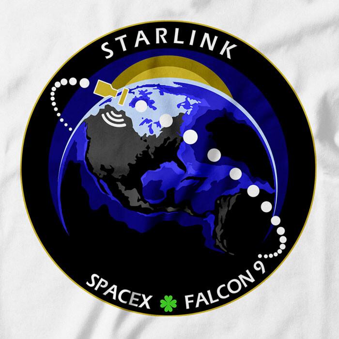 Starlink SpaceX program Tshirt FALCON 9 Launch 12000 Satellite Mission Elon Musk Unisex T-Shirt L
