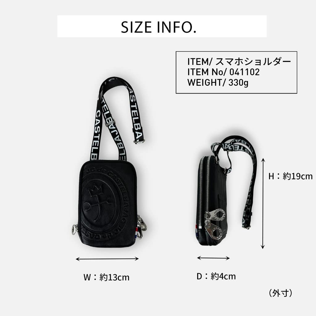 Castelbajac Porter Smartphone Shoulder Bag for Men and Women, 041102 (Black)