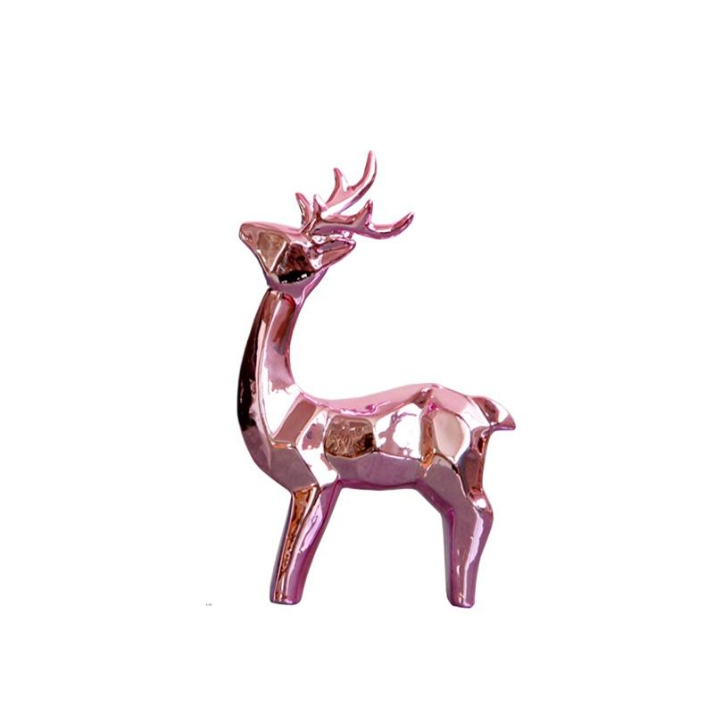 Minimalist ceramic deer reindeer desktop decoration, abstract Nordic style TV cabinet foyer Christmas decoration