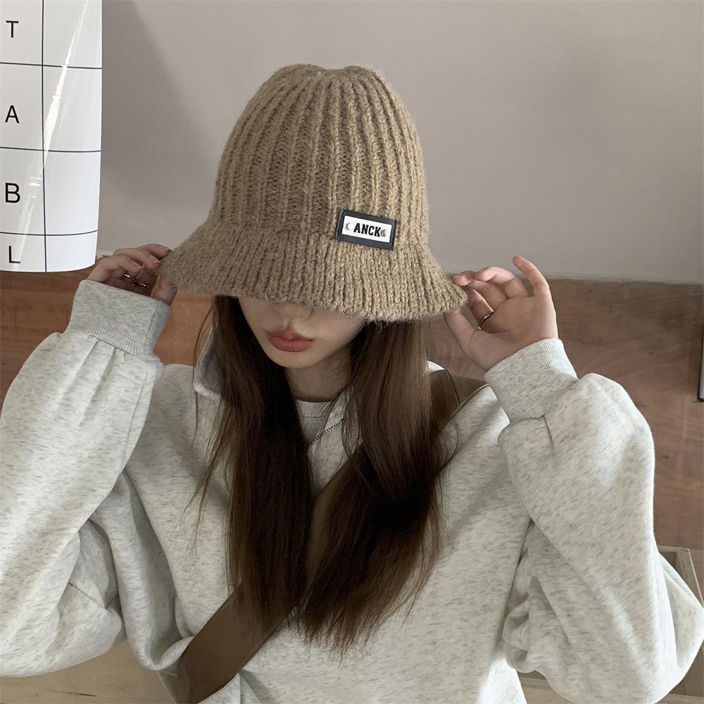 

No makeup retro knitted fisherman s hat children s autumn and winter new versatile warm wool hat fashion basin hat adult (56-58cm) брудно-білий