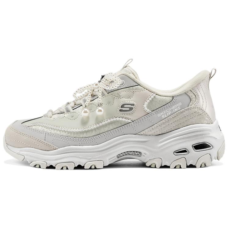 Skechers DLites 1.0 Comfortable Fashion Durable Low-Top Dad Shoes Women sneaker Beige 150559-NAT 35