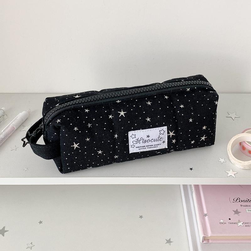 1Pc Fashion Korean Stars Pencil Case Student Stationery Large Capacity Storage Handheld Pen Bag Kids Back To School Supplies