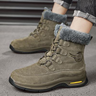 Winter Schneestiefel Superwarme Plüsch Herrenstiefel High Top Motorradstiefel Outdoor Sneaker Rutschfest Herren Wanderschuhe Große Größe 46