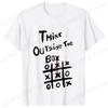 Retro Men's T-Shirt Think Outside The Box Print Short Sleeve T-Shirt Summer Casual Tees Top Loose Oversized T-Shirt for Men