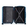 14"/19"/24"/28" 4-Piece ABS Spinner Suitcase Set – Side Handles, Hanging Hooks & Protective Feet – Combination Lock & 14" Cosmetic Bag (Dark Blue)
