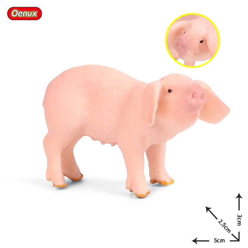 Oenux Poultry Farm Animals Model Simulation Pig Swine Sow Porcupine Boar Action Figures Figurine Lovely Educational Kids Toy