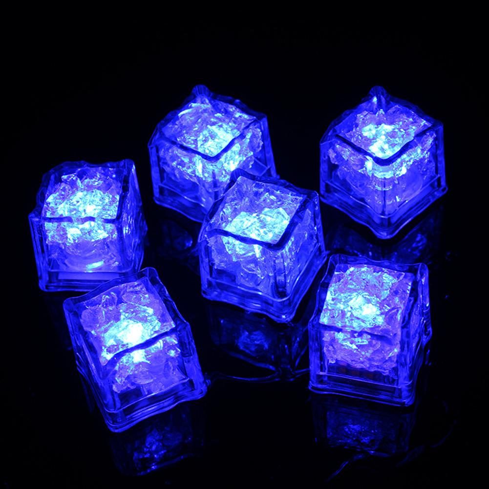 12pcs Luminous Led Ice Cubes Colorful Romantic Super Bright Party Festival Toys Gifts For Hotel Bars Ktv