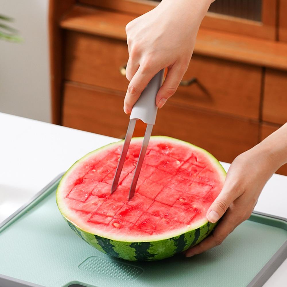 Stainless Steel Watermelon Fork Slicer Cutter Integrated Watermelon Slicer Travel