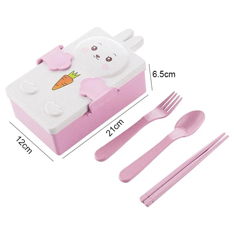 Kawaii Cute Bento Lunch Box for Kids Girls Children School Portable Mini Snack Sandwich Food Container Boxes
