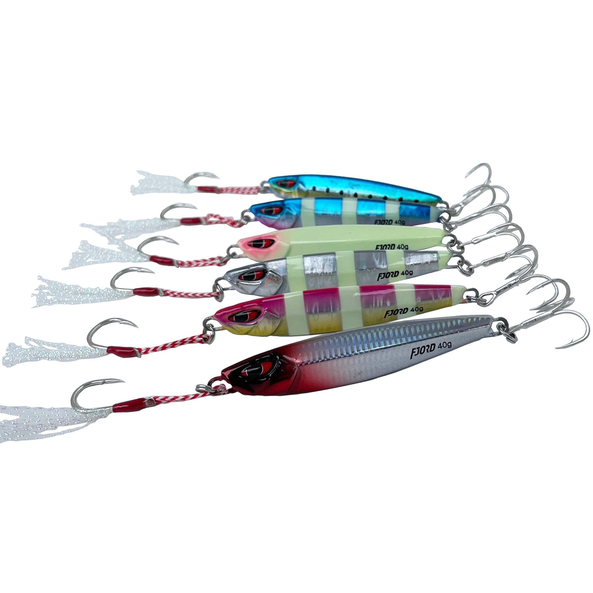 

fjord Metal Jig 6-Color Set, 20g/40g, Slow Light, Shore Jigging Lure (40)