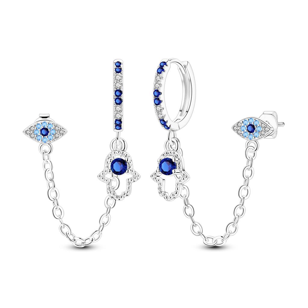 Orstarry S925 Silver Octagonal Tassel Earrings Women Hoop Jewelry Birthday Party Gifts