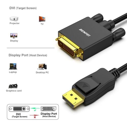 BENFEI 3m DisplayPort To DVI Cable DisplayPort To DVI Adapter Male To Male Gold Plated Cord Cable for Lenovo, Dell, HP and Other Brands