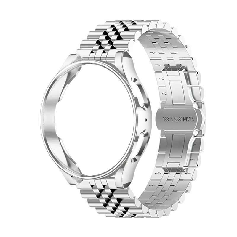 

Strap+Case for Samsung Galaxy Watch 4 5 Pro 6 7 44mm 40mm 45mm Stainless Steel Bracelet Galaxy Watch 3 45mm 41mm 4 6 Classic galaxy watch 7 44mm серебряный