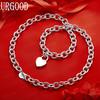 925 Sterling Silver Romantic Heart Lock Necklace - Wedding Gift Jewelry