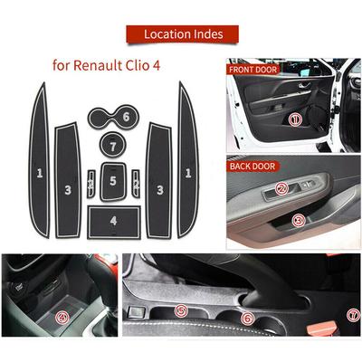 Tapis de rainure de porte pour Renault Clio 4 13-18, matériau PVC