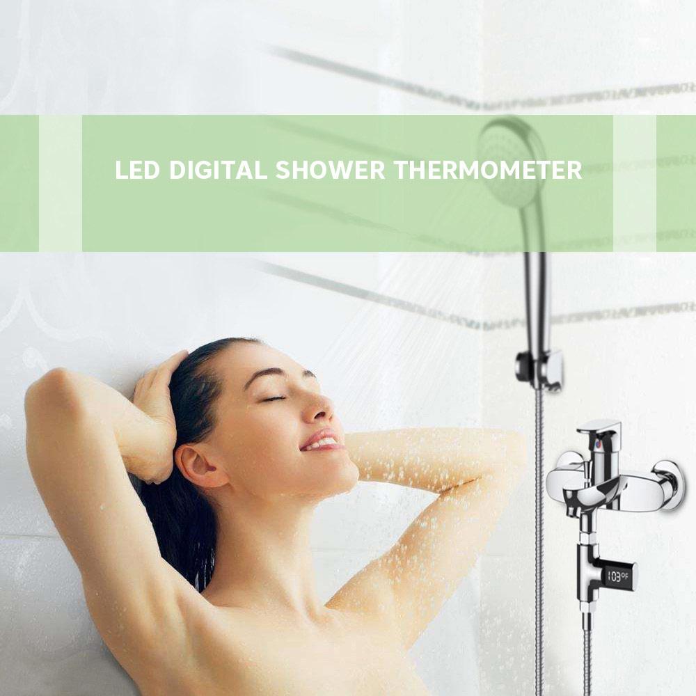 LW-101 LED Display Home Water Shower Thermometer Flow Water Temperture Monitor Led Display Shower Thermometers Support Dropship