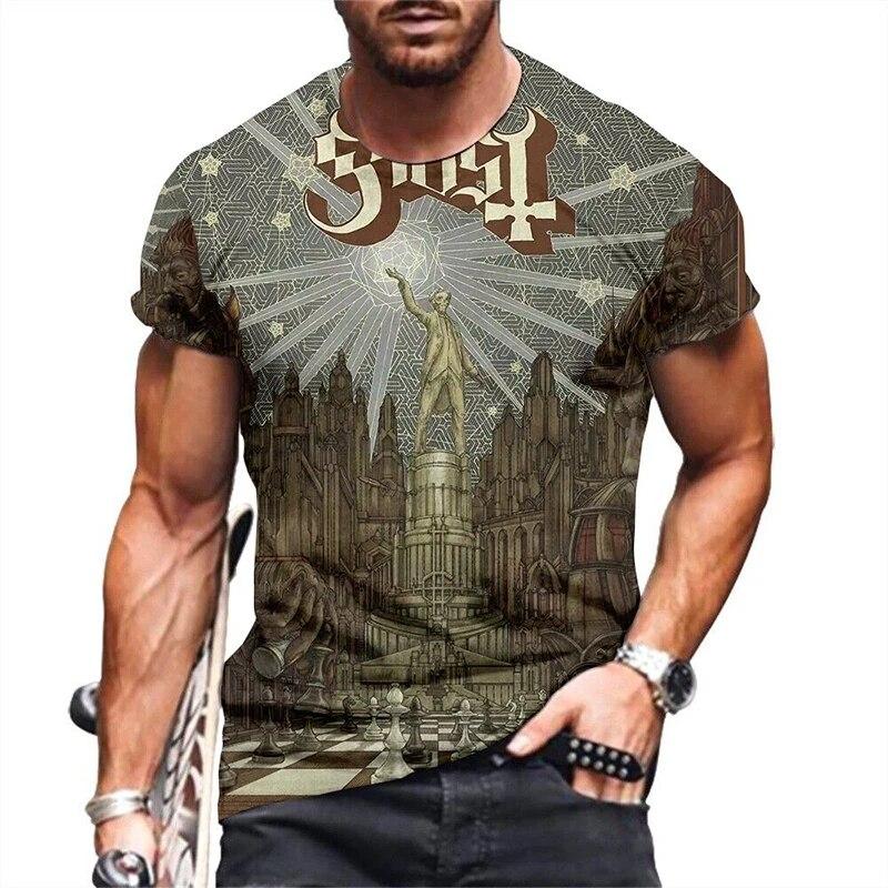 Summer Ghost Band T-Shirts 3D Print Streetwear Men Women Hip Hop Fashion Oversized Short Sleeve T Shirt Kids Tees Tops Clothing
