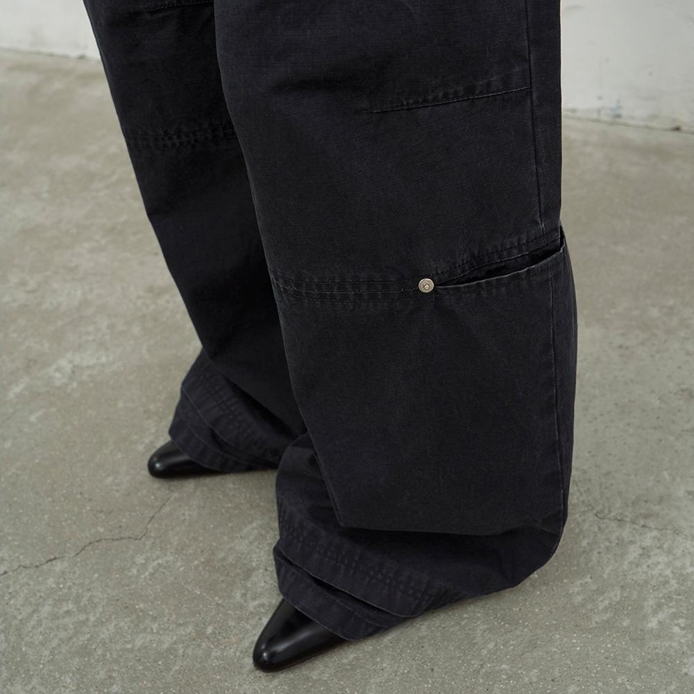 LCDC™ Washed String Wide-Leg Trousers (Dark Gray)