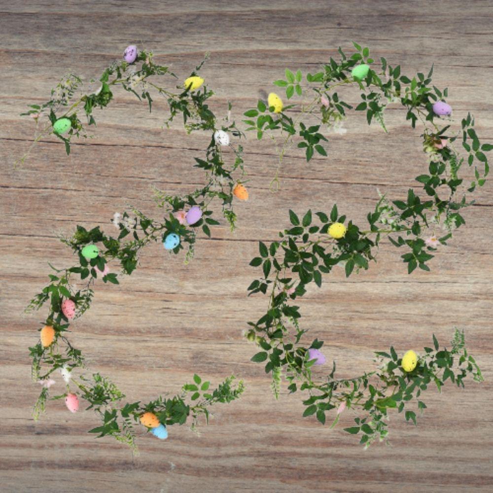 Colorful Spring Eggs Garland Real Touch Simulation Eggs Pendants Front Door Porch