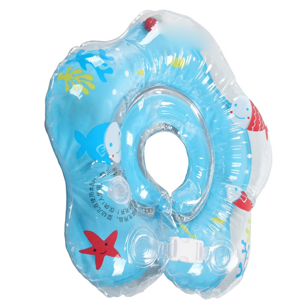 Baby Swimming Ring Thicken Inflatable Prevent Air Leakage Baby Swimming Gear with Bells for Newborn Blue 8.5cm 3.3in
