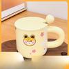New Product Cute Bear Ceramic Cup with Lid Household Mug Cartoon Breakfast Cup Creative Office Cup