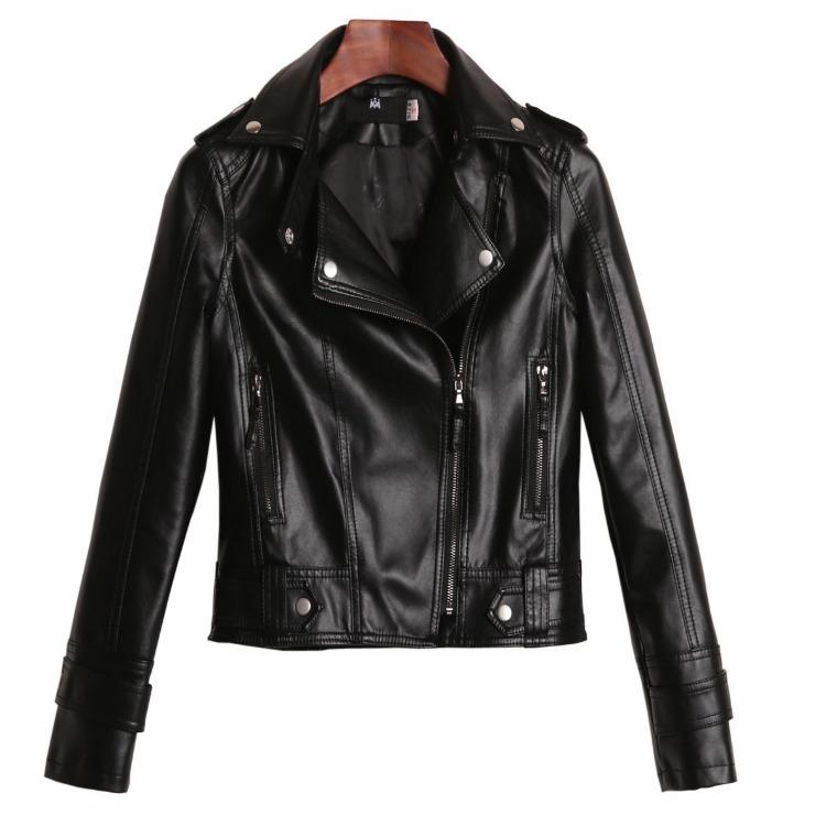 Modische Damen Slim Fit PU Lederjacke für Frühling und Herbst, Kurze und Vielseitige Jacke