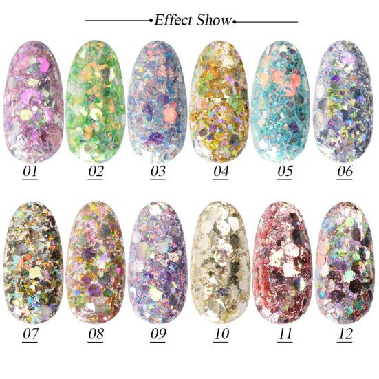 Nail Glitters Irregular Shape Holographic Fashion Laser Sequins Powders for Party