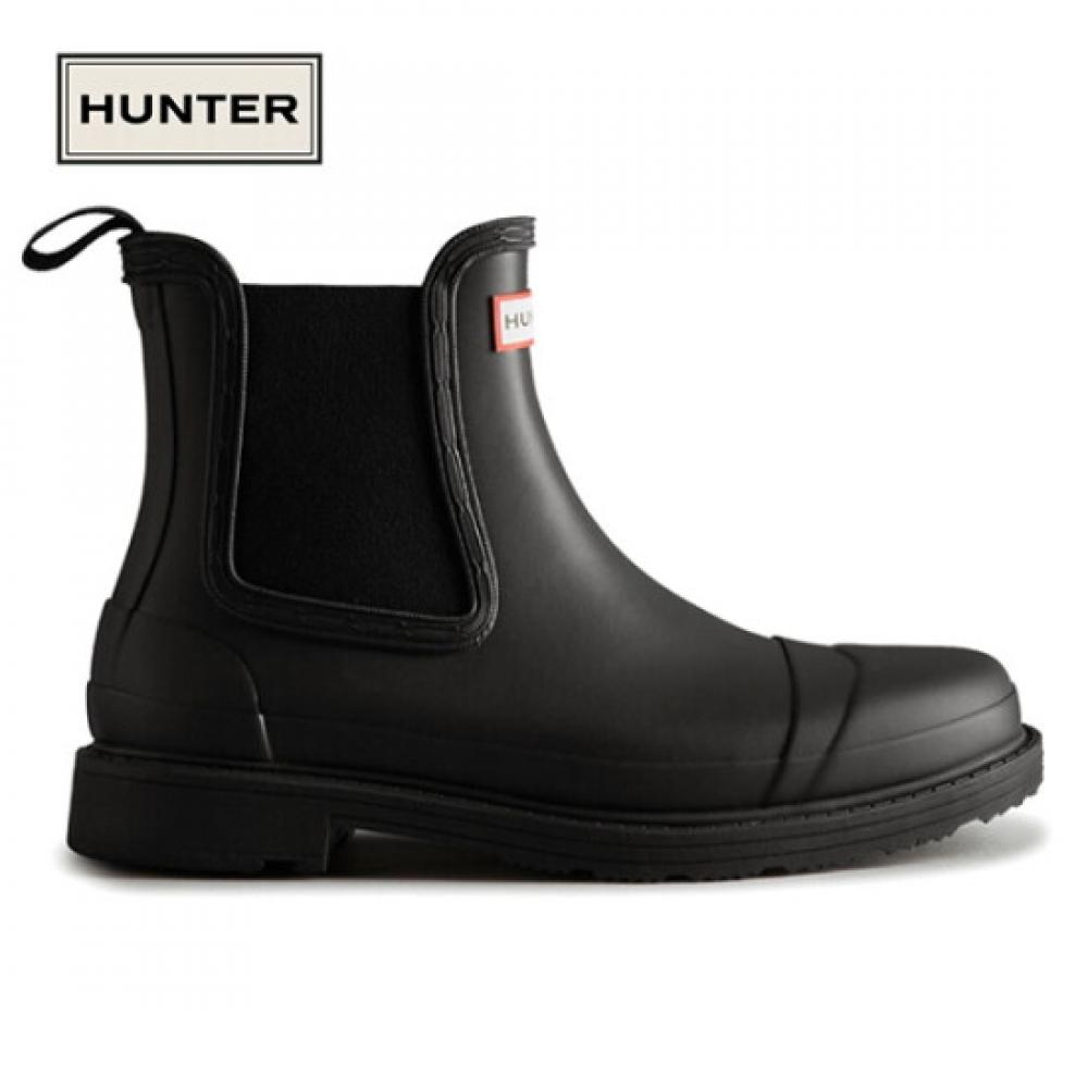 Hunter Chelsea Commando Short Rain Boots Black Wfs1018rma Blk